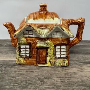 Ye Olde Cottage Cottage Ware Teapot Price Kensington Hand Painted 1950s Large